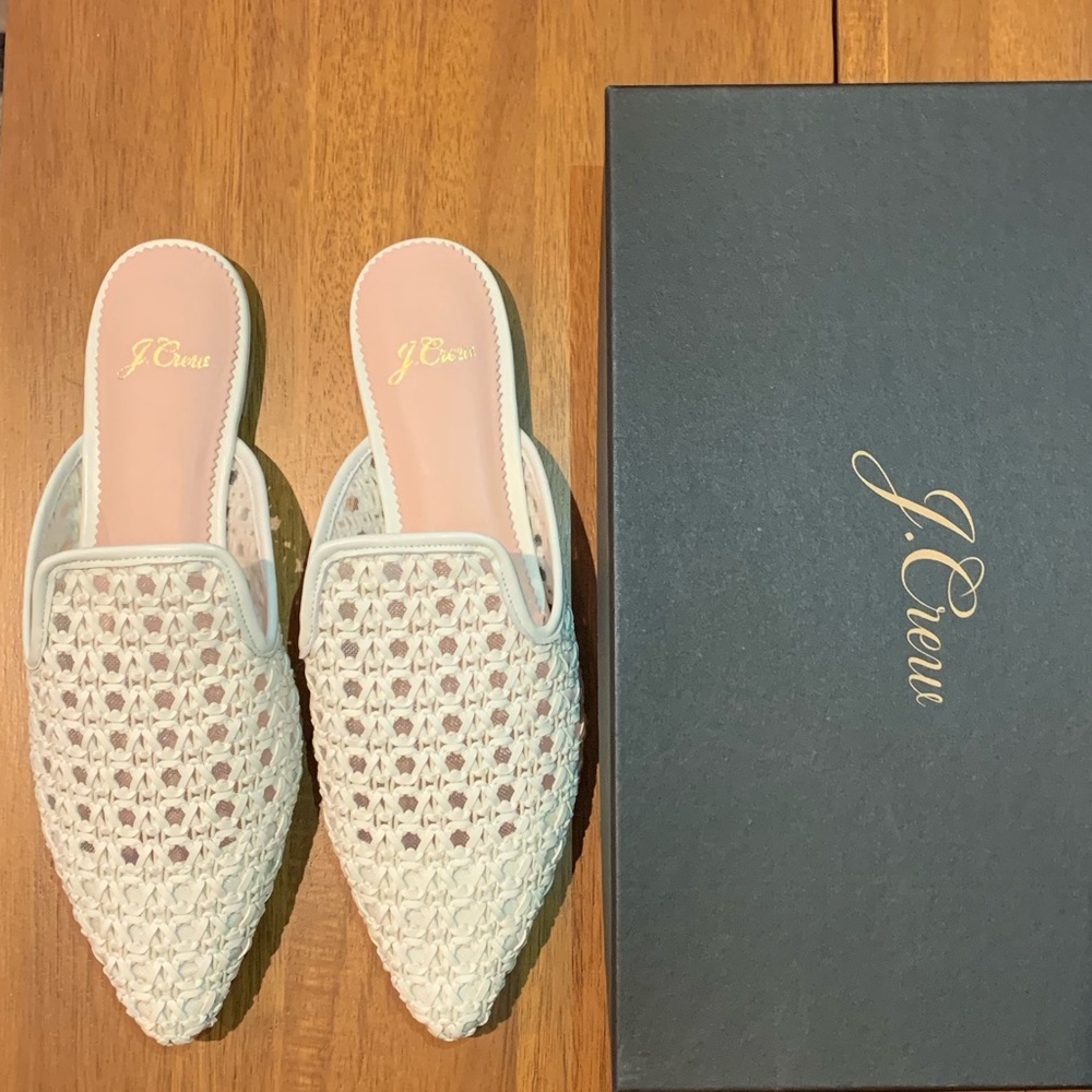 *Never worn* J. Crew Woven Marina Slides